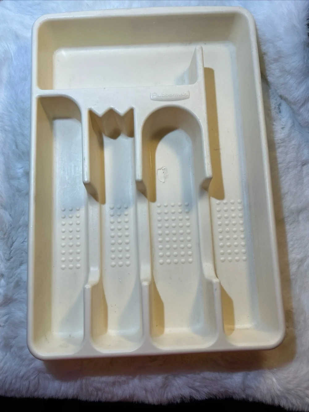 Vintage Rubbermaid 2919 Almond Silverware Tray/Utensil Drawer Organizer Made USA